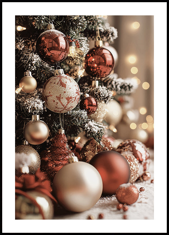 Christmas Ornaments and Festive Tree Plakat