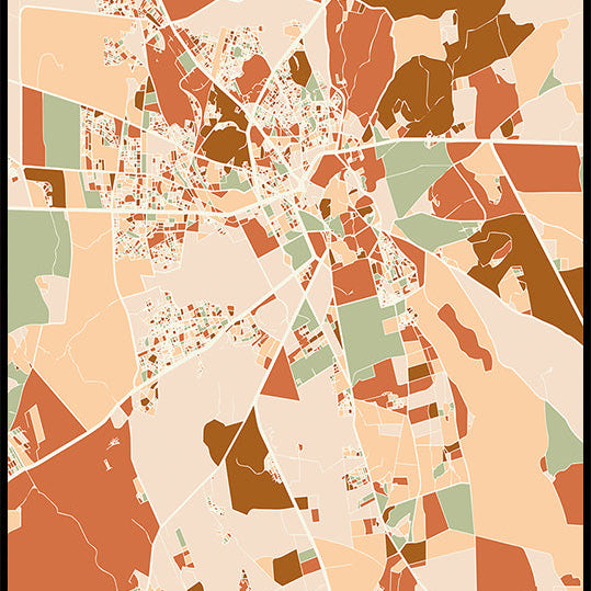 Black Maps Earth Tones 47 Plakat