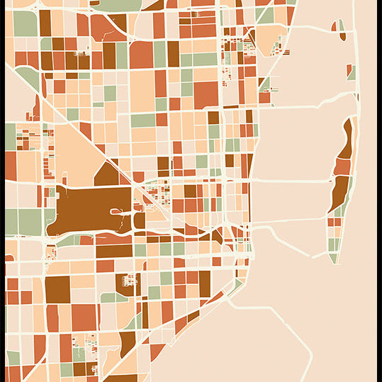 Black Maps Earth Tones 53 Plakat