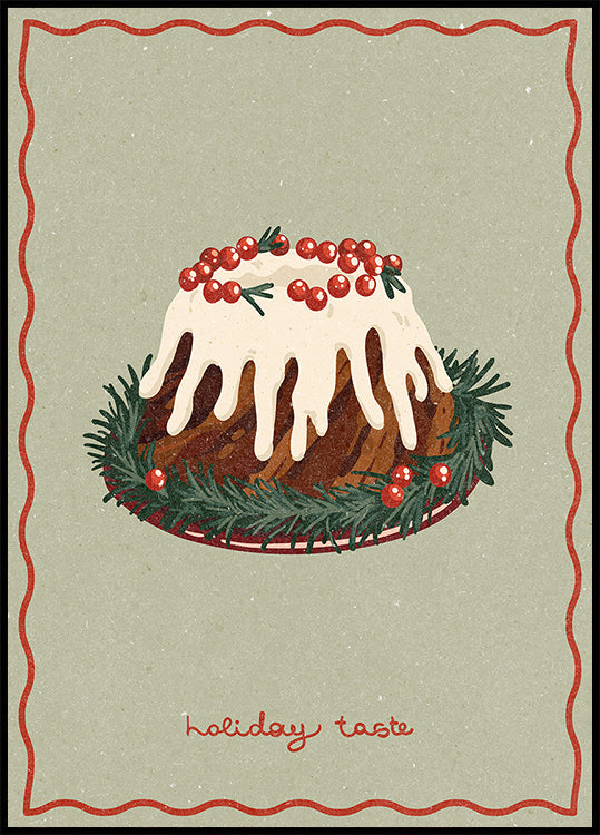 Christmas cake. Holiday Taste Plakat