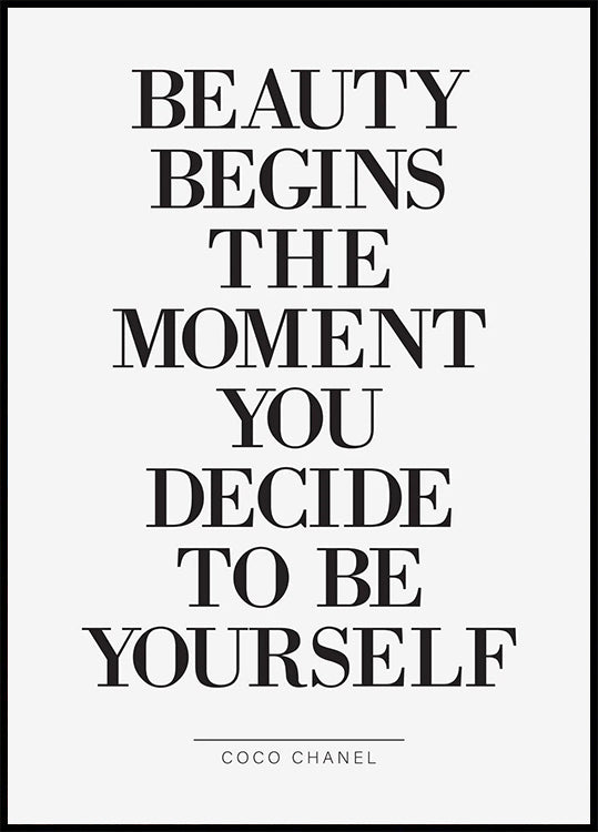 Coco Chanel - Beauty Begins Plakat