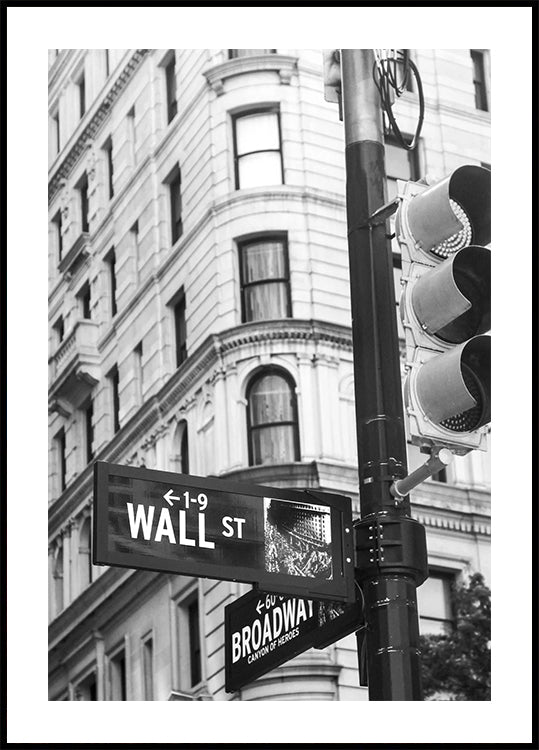 Wall Street & Broadway Sign Plakat