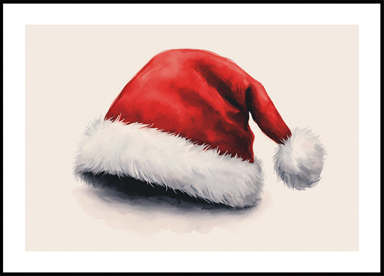 Watercolor Santa Hat Plakat