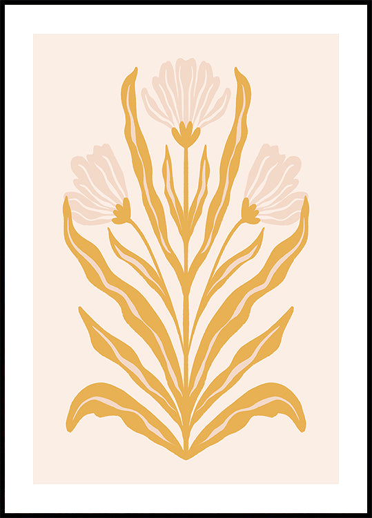 Symmetrical Pastel Flowers Plakat