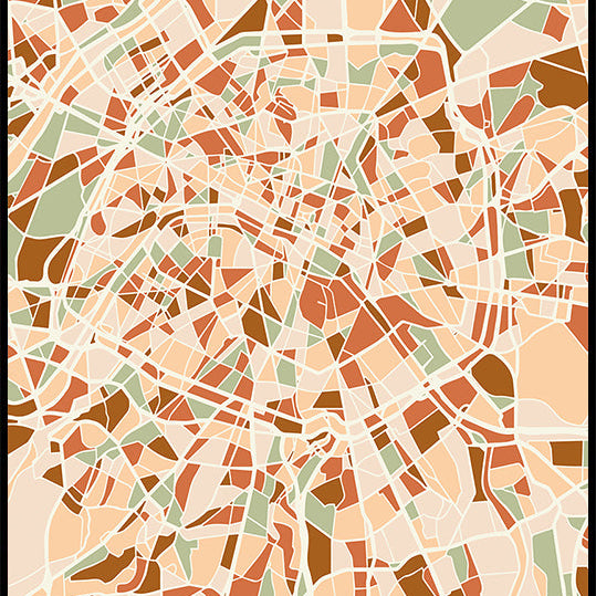 Black Maps Earth Tones 64 Plakat