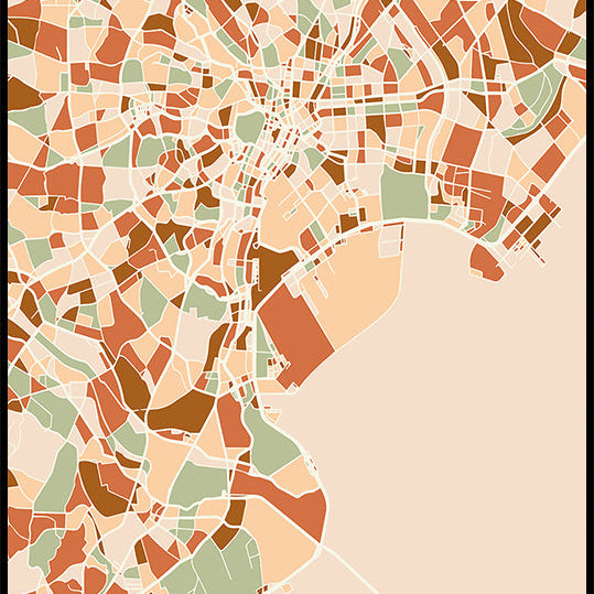 Black Maps Earth Tones 88 Plakat