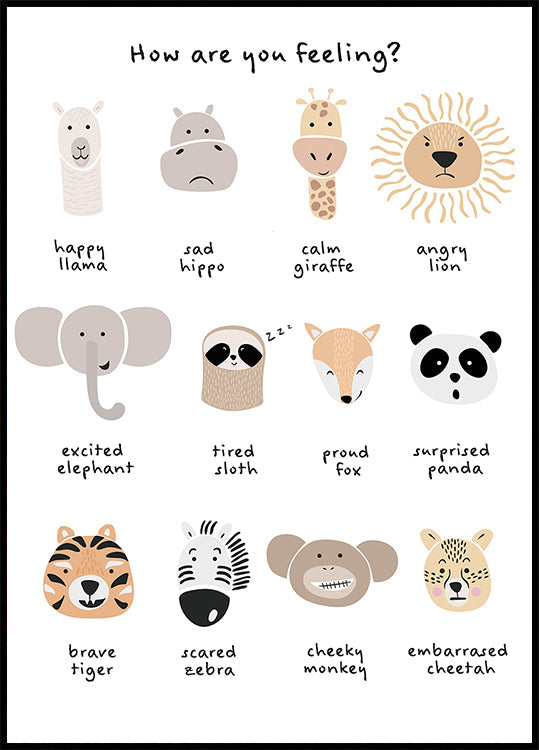 Children's calming meditation emotions print 1 Plakat