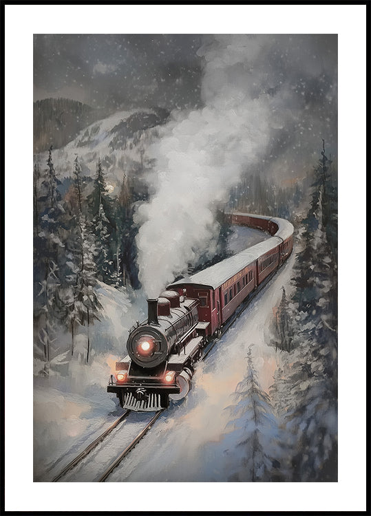 Snowfall Steam Train Plakat