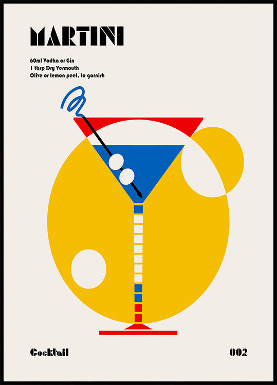 Martini Bauhaus Cocktail Plakat
