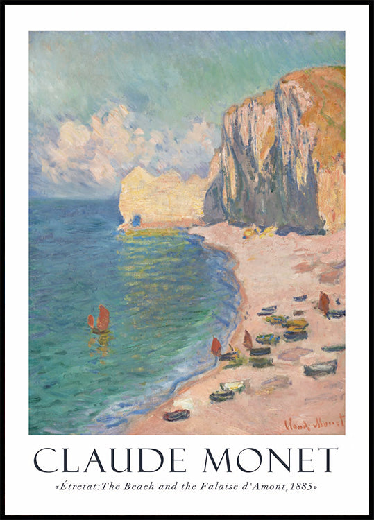 Claude Monet - Étretat, The Beach and the Falaise d'Amont Plakat