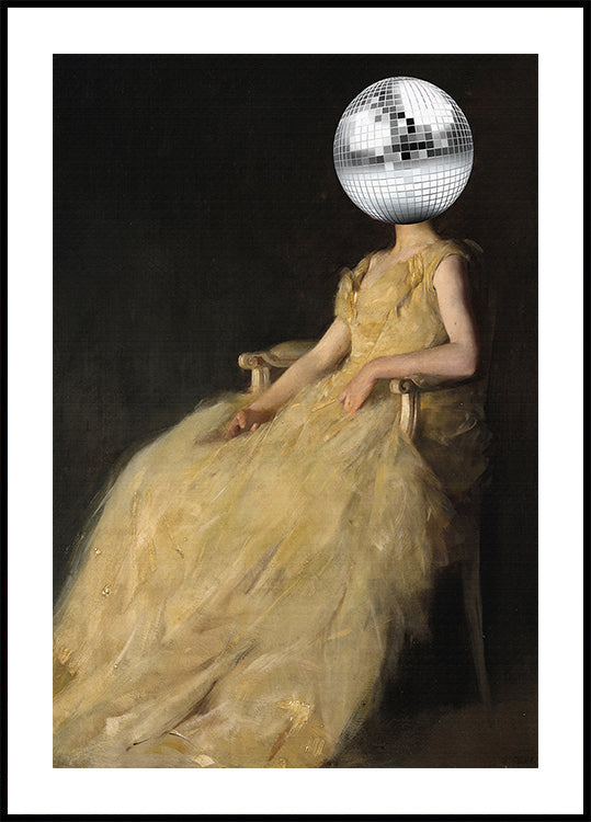 Disco Head Vintage Collage Plakat