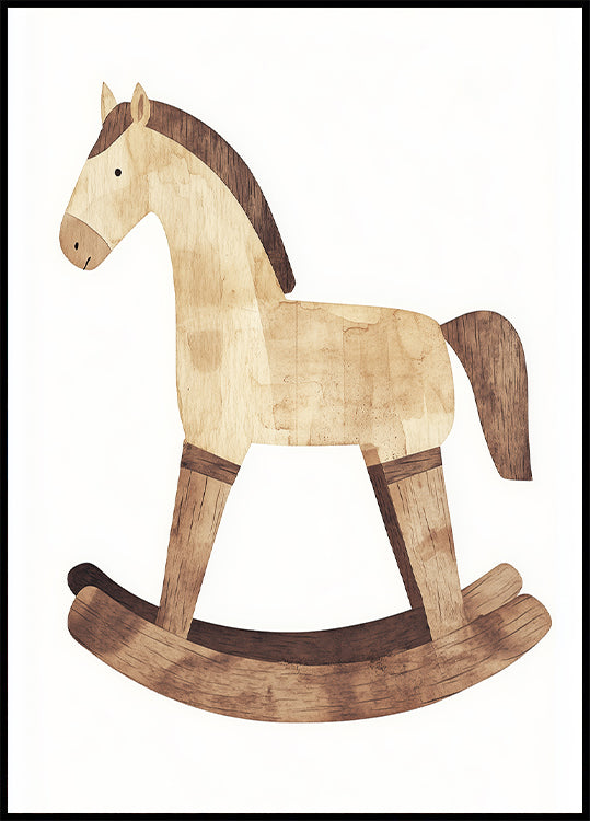 Vintage Wooden Rocking Horse Plakat