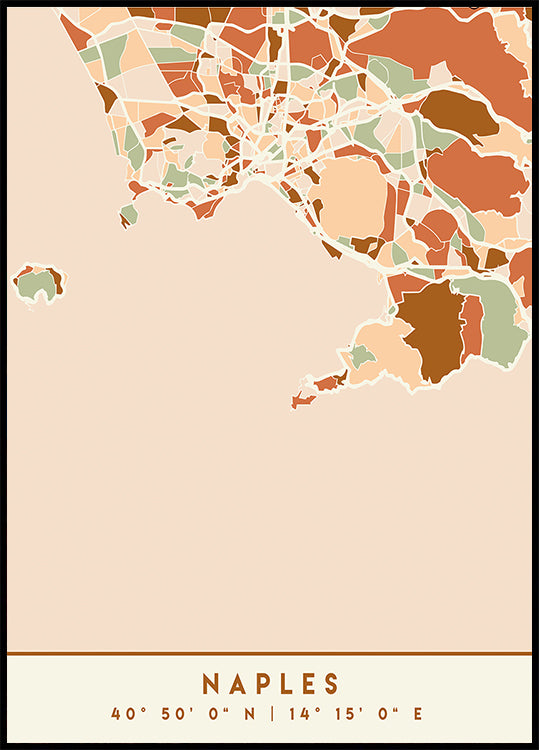 Black Maps Earth Tones 58 Plakat