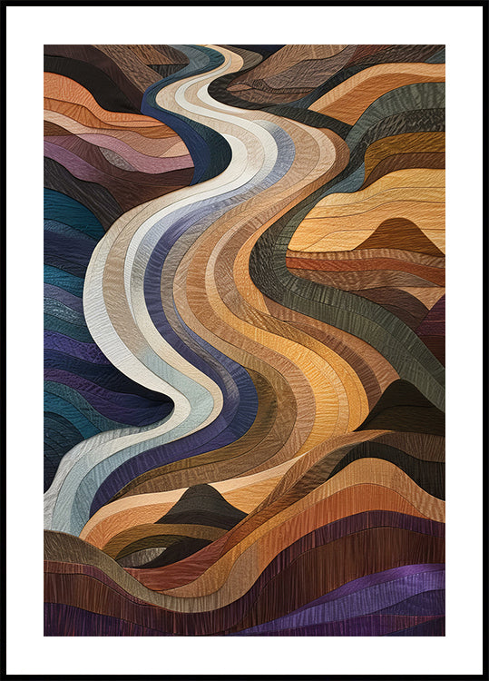 Flowing Abstract Fabric Design Plakat