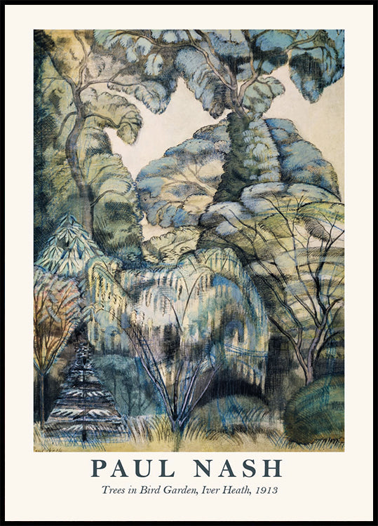 Paul Nash, Trees in Bird Garden Plakat