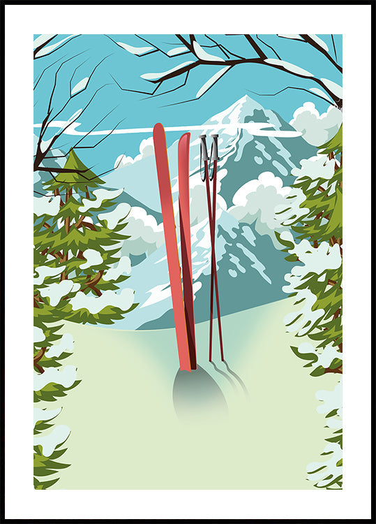 Mountain Top Skiing Plakat