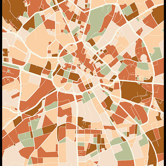 Black Maps Earth Tones 45 Plakat