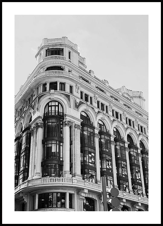 Gran Vía Madrid Architecture Black & White Plakat