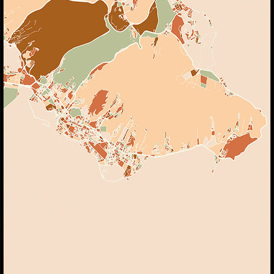 Black Maps Earth Tones 33 Plakat