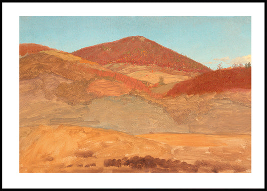 Drawing Hilly Landscape Autumn By Frederic Edwin Church Plakat