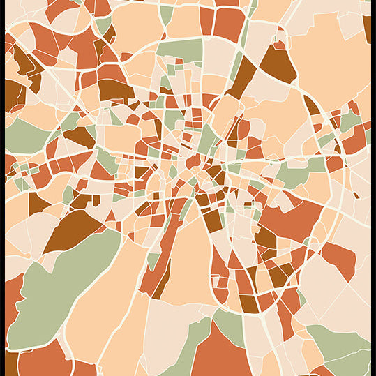 Black Maps Earth Tones 57 Plakat