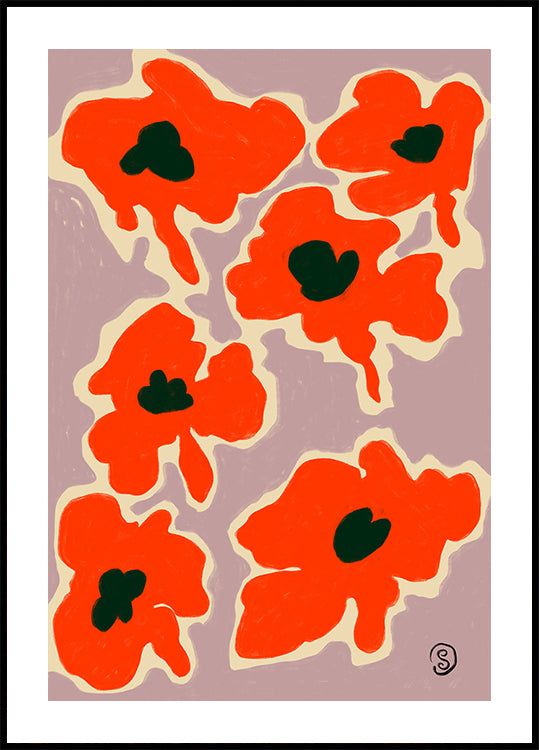 Vibrant Poppy Flowers Plakat