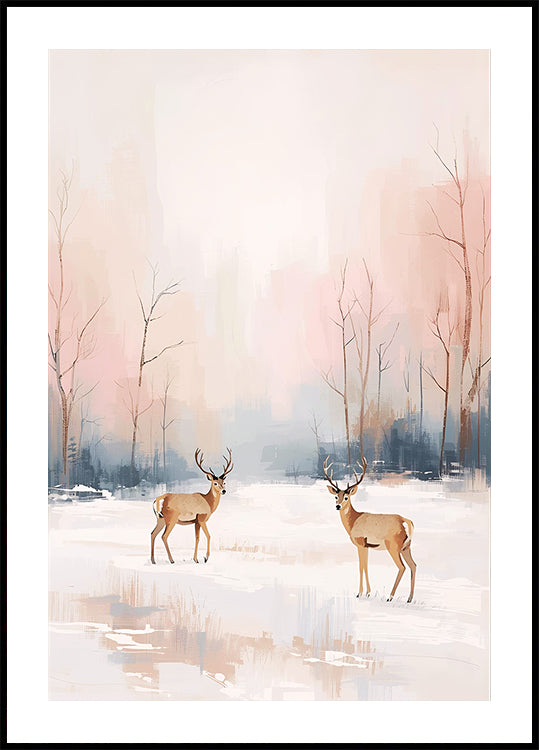 Rehe im Winter Plakat
