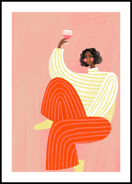 The Woman With The Glass of Wine Plakat