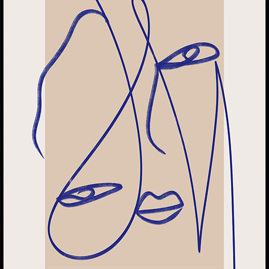 Abstract Blue Line Art Plakat
