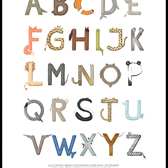 Animal Letters ABC Plakat