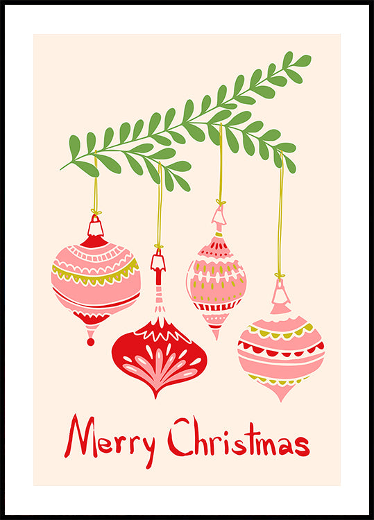 Cheerful little Christmas baubles Plakat