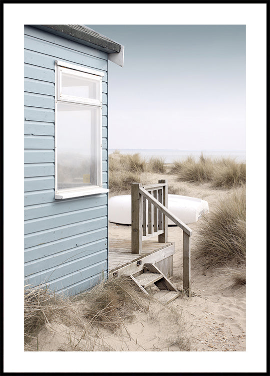 Beach Hut and Boat Plakat