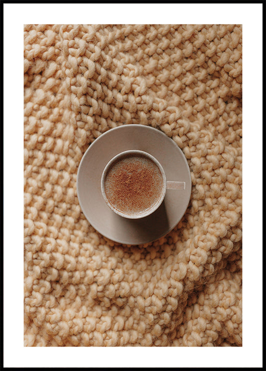 Warm Coffee on Cozy Blanket Plakat