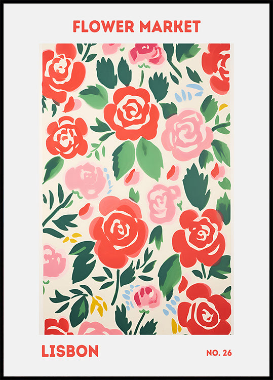 Flower Market Lisbon Plakat