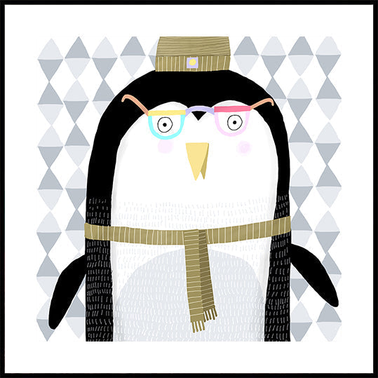 Cute Penguin With Wooly Hat By Artist Carla Daly (NEW)