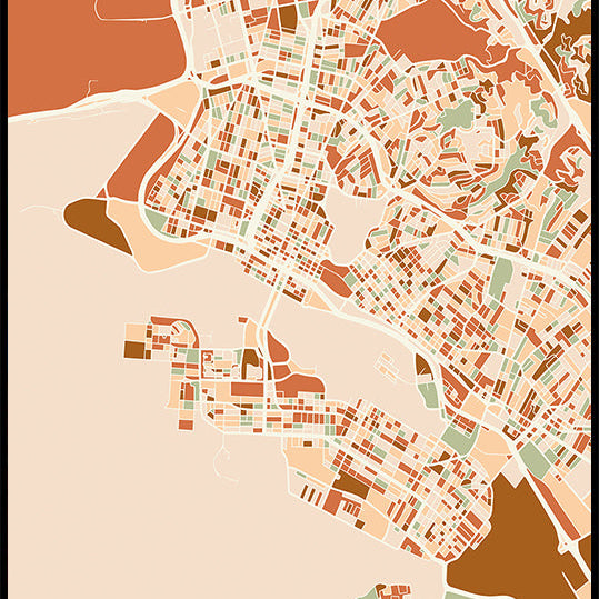 Black Maps Earth Tones 62 Plakat