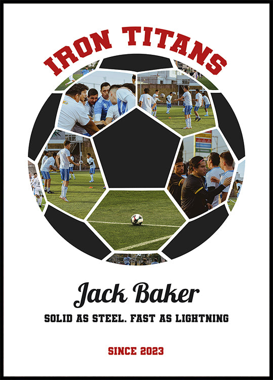 Football Ball Photo Collage Personal 2 Plakat
