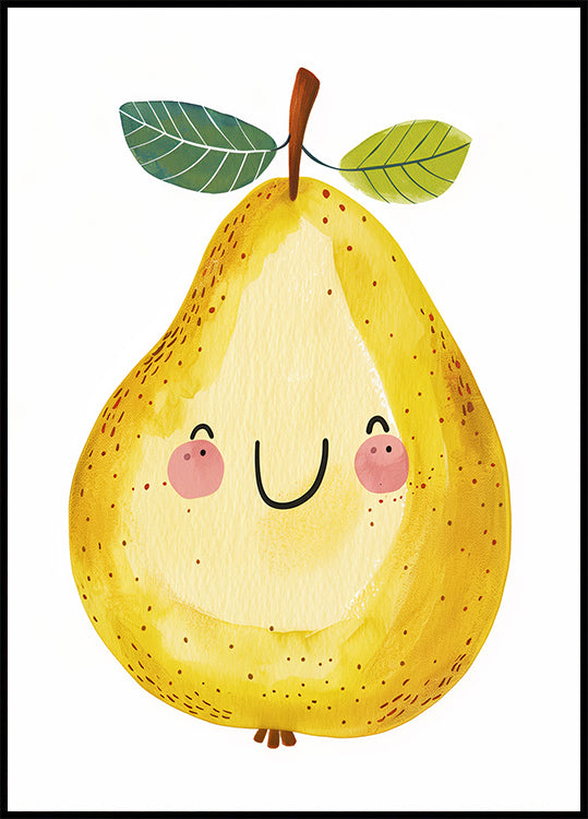 Smiling Yellow Pear Plakat