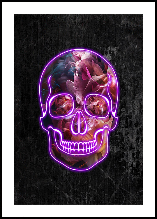 Neon Halloween Skull