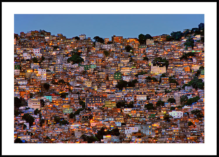 Nightfall in the Favela da Rocinha Plakat
