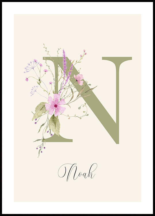 Personalized Wildflower Name Plakat