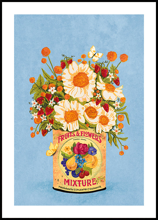Flowers In a Vintage Tea Can Plakat