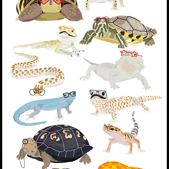 A1 Reptiles In Glasses Plakat