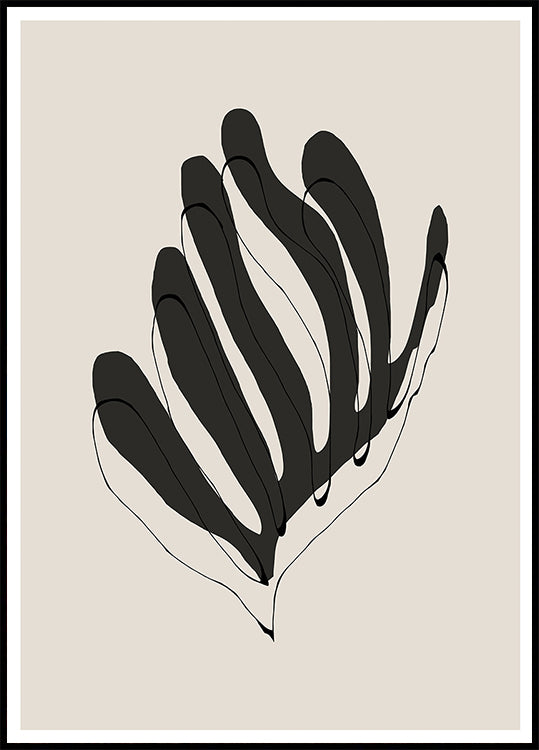 Abstract Leaf Lines Plakat – Posterbox.no