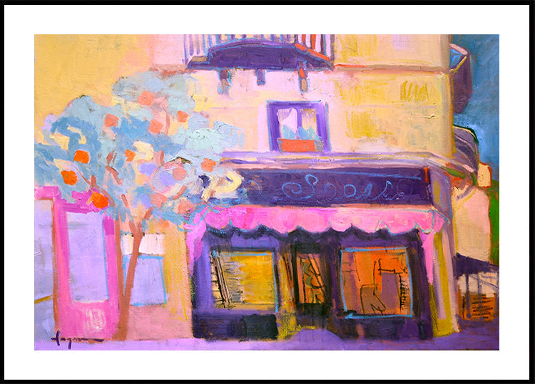 Vibrant Café Scene Plakat