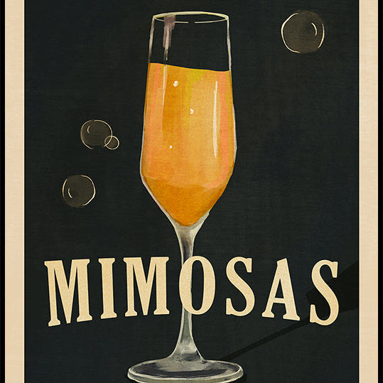 Bottomless Mimosas Art Deco Cocktail Bar Art Plakat