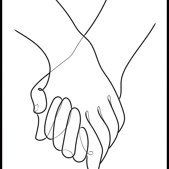 Holding Hands Lines Plakat