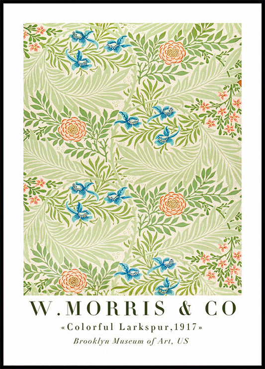 William Morris & Co - Colorful Larkspur Plakat