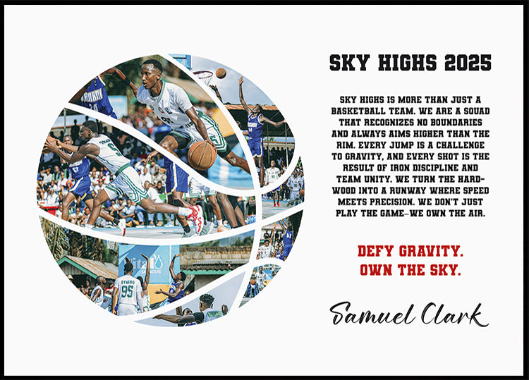 Basketball Photo Collage Personal Plakat