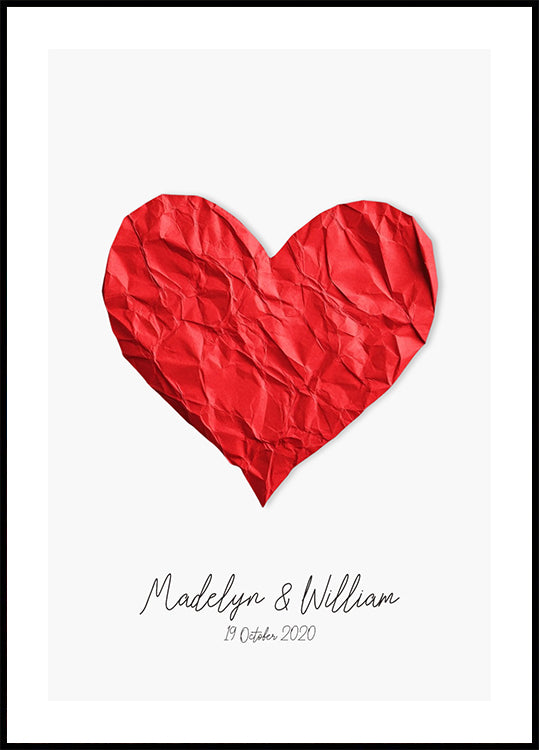 Paper Heart Personalized Plakat